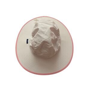 Solbari UPF 50+ Wide Brim Sun Hat White Pink Trim Packable Adjustable Small